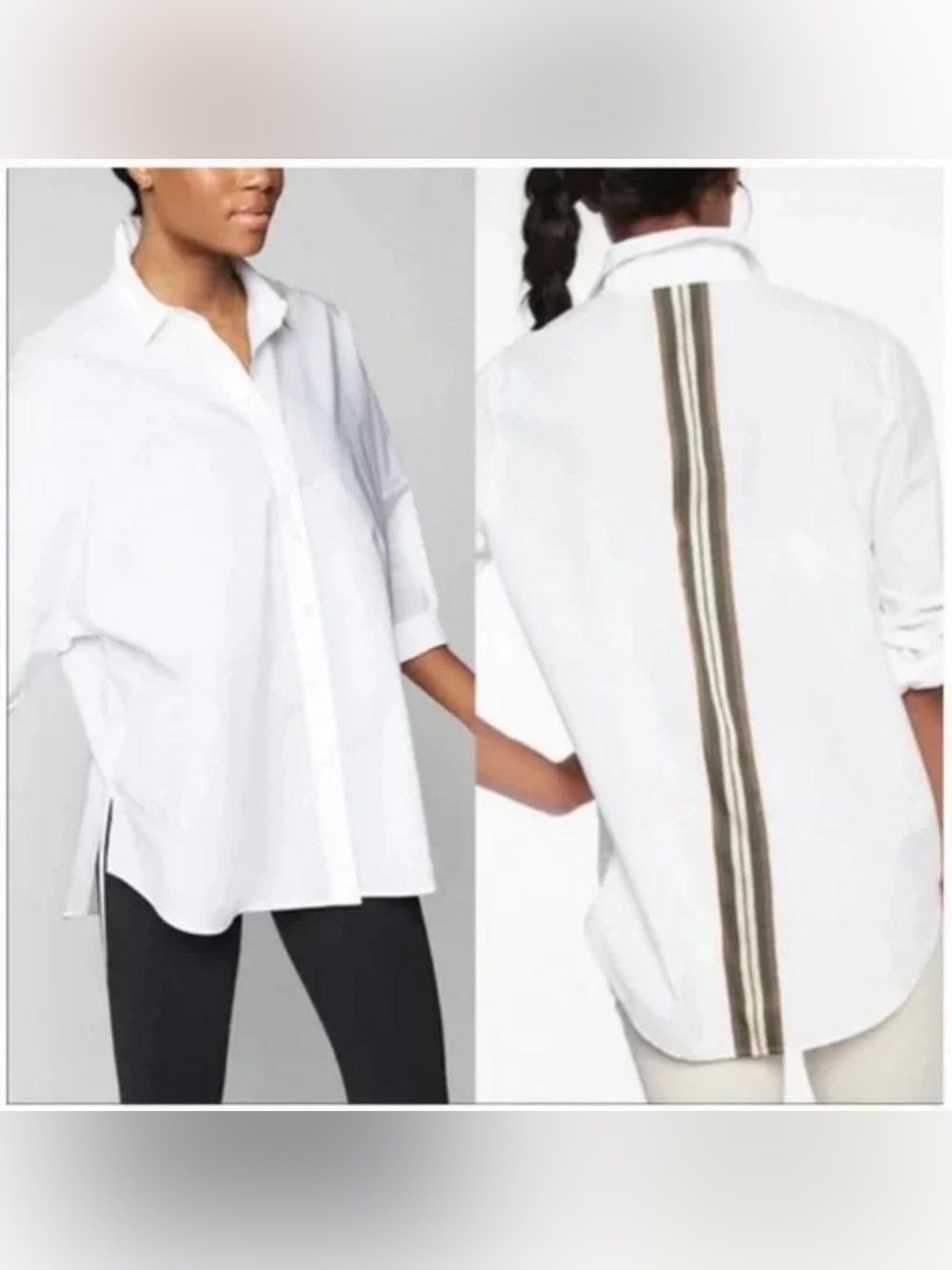 Athleta Marinwood Stripe Back Button-Up Shirt